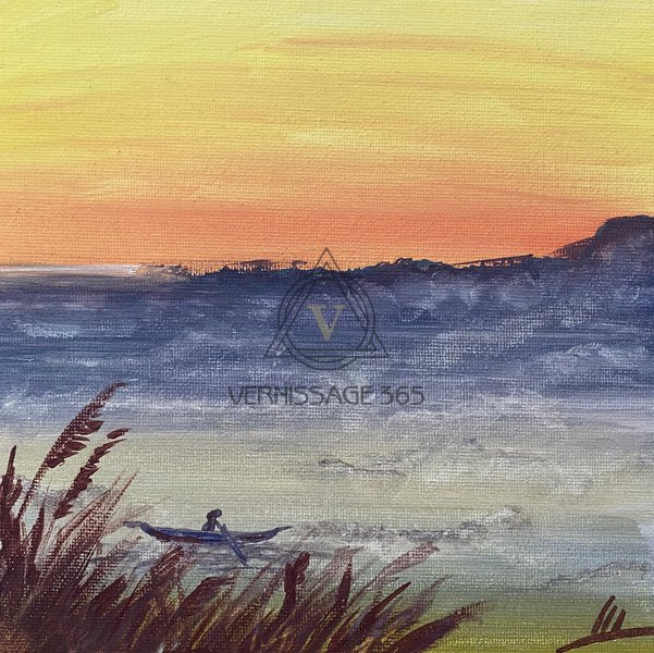 На реке туман