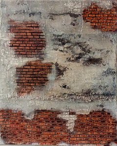 Картина Лофт "Состаренная стена с кирпичами"