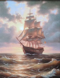 Парусник в открытом море