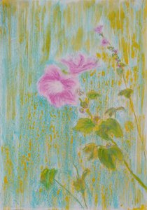 Мальвы на ветру