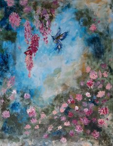 "Цветочный сад с колибри"