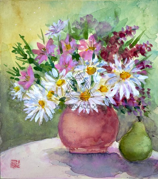 Картина с ромашками