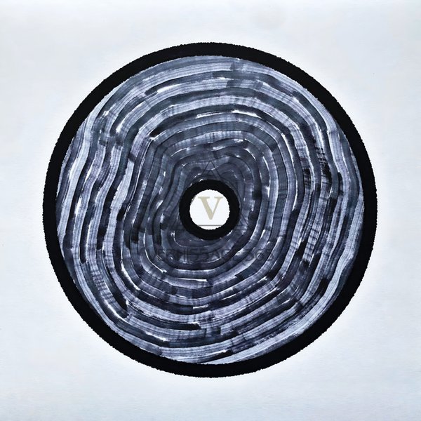 Affliction’ A1 Абстракция серым маркером в образе виниловой пластинки