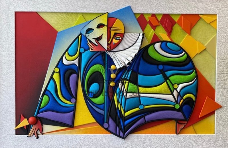 Картина из кожи «Арлекин»