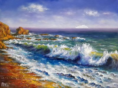 Синее море, пена белая