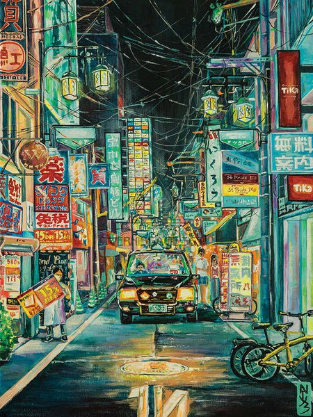 Японская ночная улица