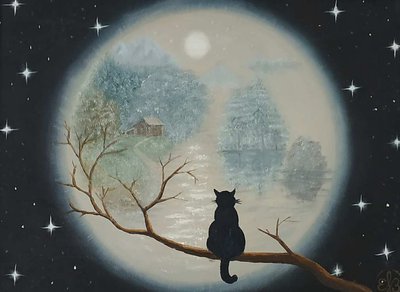 Луна и кот