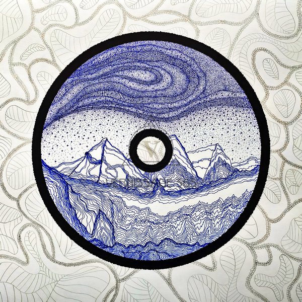 Indigo’ A1 Зимний горный пейзаж с северным сиянием