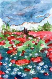 Открытка Маковое поле