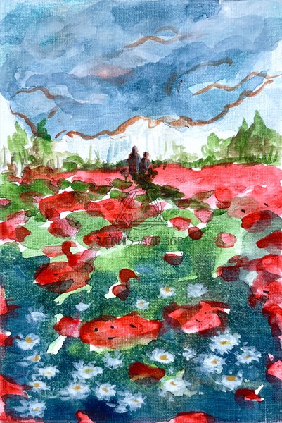 Открытка Маковое поле