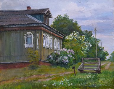 Дом Шаляпина в с. Горшково Ивпновской области (этюд)