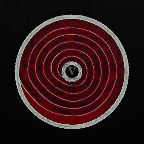 Infusion’ A1 Красно-белая абстракция с узором