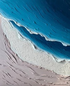 Интерьерная текстурная картина, холст масло "Морской берег"
