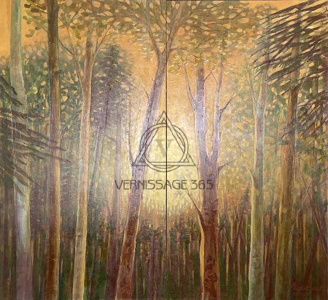 Лес на закате, диптих