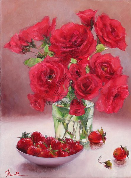 Красные  розы