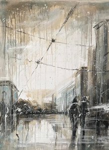 Интерьерная композиция "Городское туманное утро"
