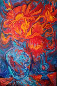 Огненные цветы в ледяной вазе