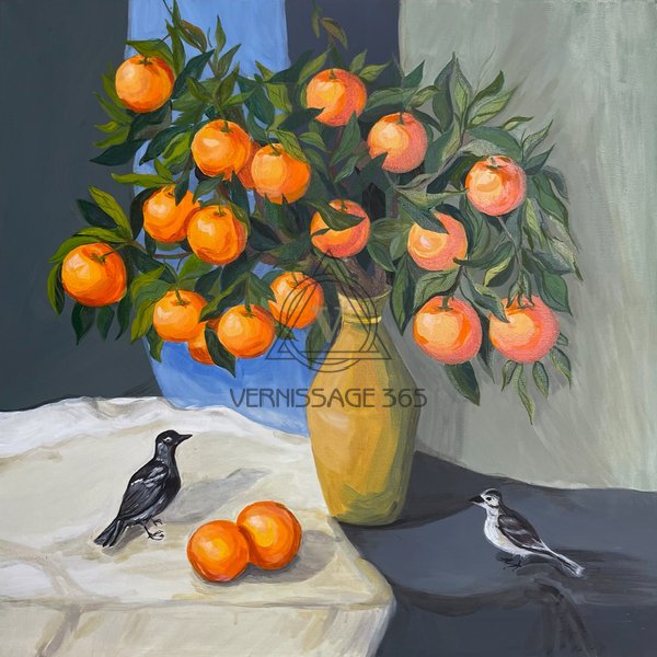 Мандариновое дерево и белокрылые синицы