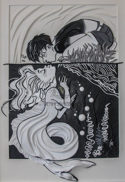 Картина из кожи « Ундина. Первая любовь»