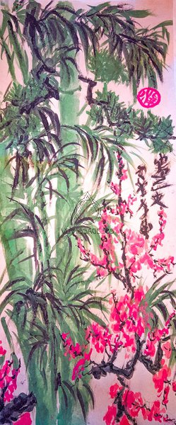 Японский бамбук с сакурой