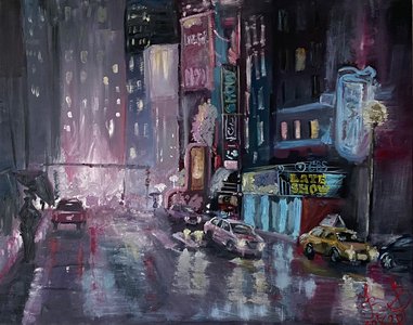 Дождливый ночной город