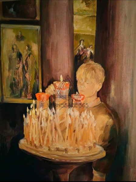 Мальчик в церкви на Пасху