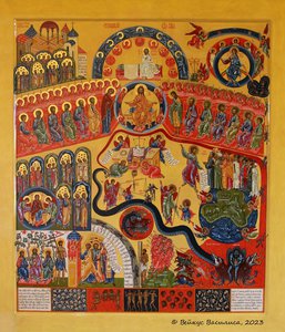Икона рукописная "Страшный суд"