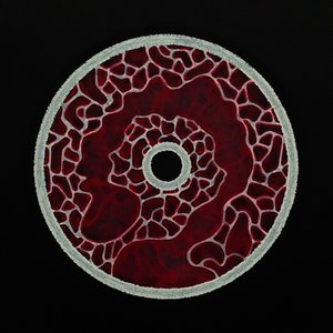 Infusion’ A2 Красно-белая абстракция с жидким узором