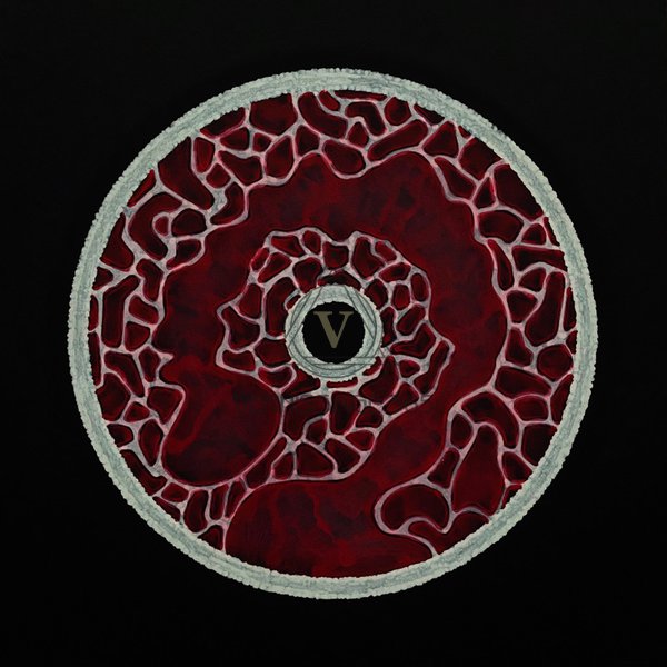 Infusion’ A2 Красно-белая абстракция с жидким узором