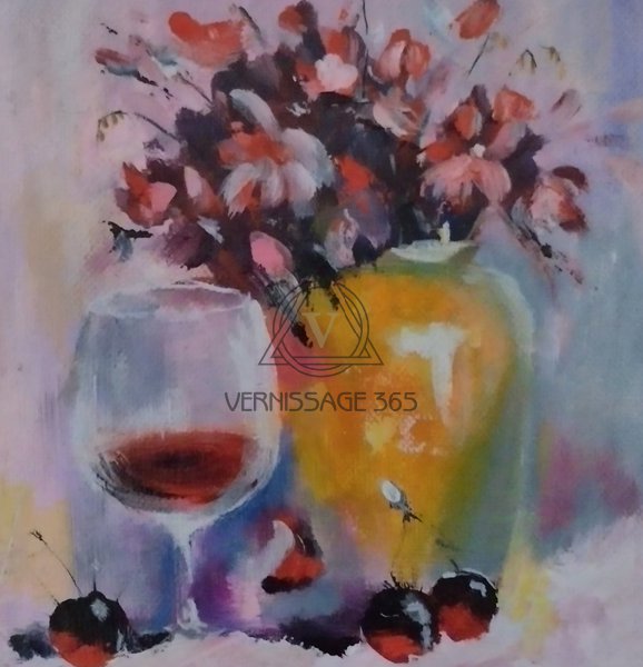 Натюрморт с вишнями