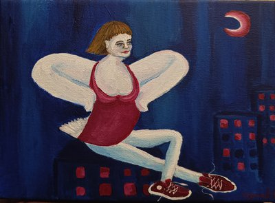 Автопортрет. Над городом