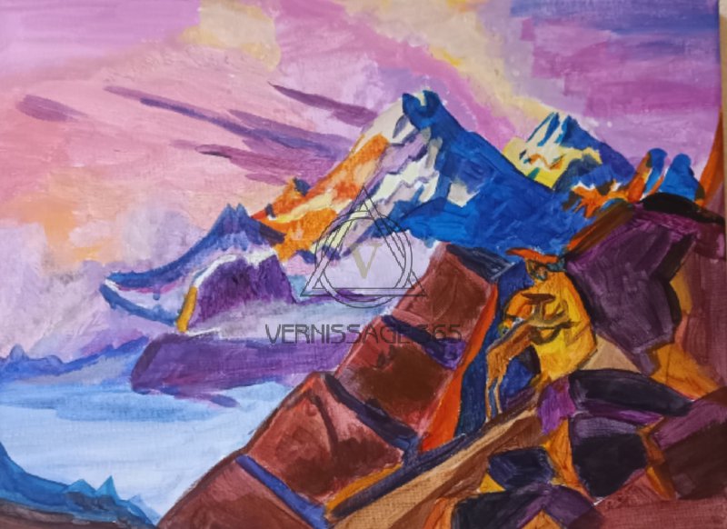 Мир в горах Рериха (реплика на холсте)