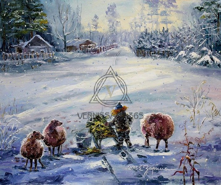 Зимой в деревне