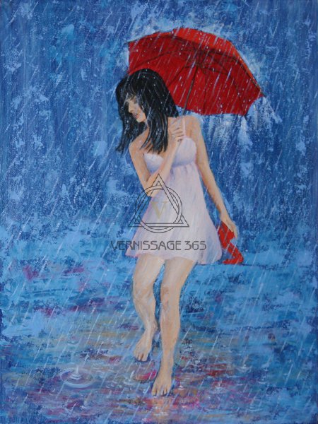 Красный зонт. Дождь 3.
