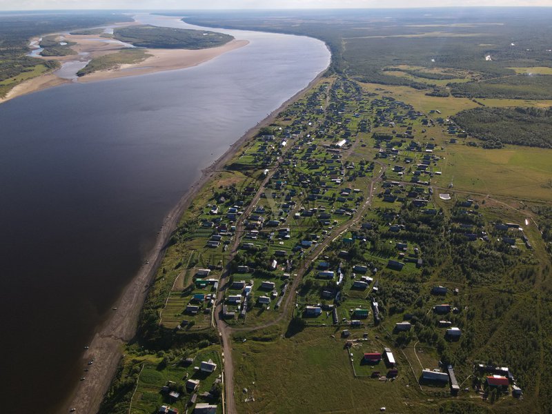 Село Кипиево и река Печора. Август 2022 год.