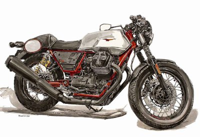 Мотоцикл Moto Guzzi V7 III Racer, рисунок