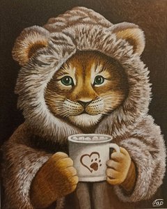 Львенок с ароматным кофе