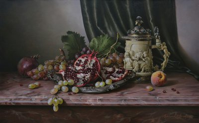 Натюрморт с фруктами и костяной кружкой
