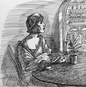 Женщина в кафе