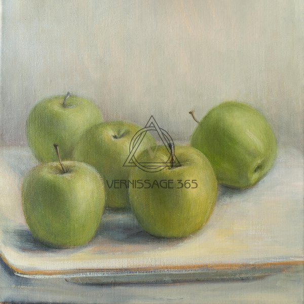 Натюрморт с зелёными яблоками