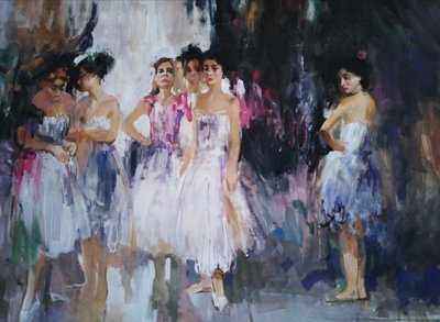 Картина "Балерины в закулисье"