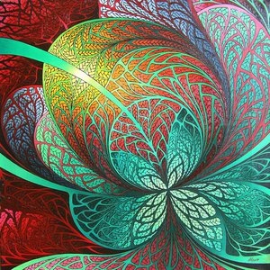 Вечерний георгин глазами пчелы