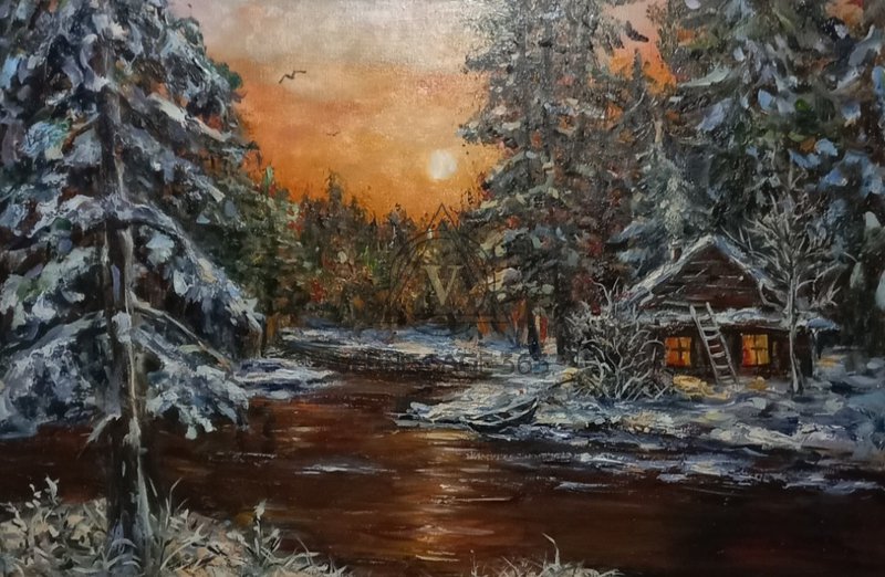 Домик в зимнем лесу