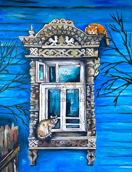 Два кота у окна